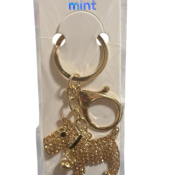 Mint Gold and Teal Dog Keychain - Picture 7 of 7